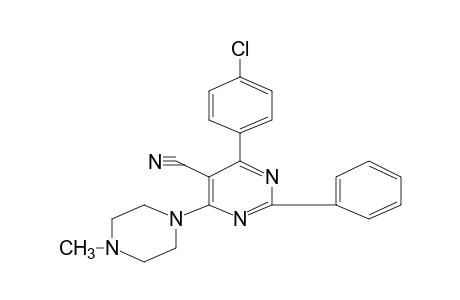 4-(p-CHLOROPHENYL)-6-(4-METHYL-1-PIPERAZINYL)-2-PHENYL-5-PYRIMIDINECARBONITRILE