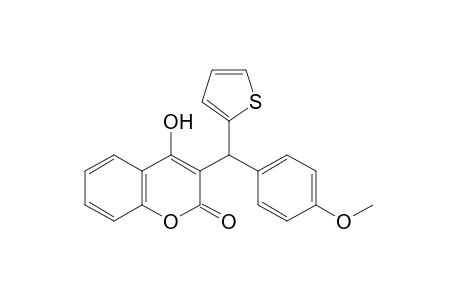 4-hydroxy-3-[alpha-(p-methoxyphenyl)-2-thenyl]coumarin