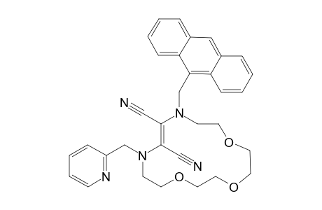 (E)-3,15-diaza-1,2-dicyano-[3-(9-anthrylmethyl)]-[15-(2-pyridylmethyl)]-6,9,12-trioxacyclopentadecene