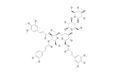 TRICORNOSE_J;3-O-(E)-3,4,5-TRIMETHOXYCINNAMOYL-[4-O-(E)-FERULOYL]-BETA-D-FRUCTOFURANOSYL-(2->1)-[BETA-D-GLUCOPYRANOSYL-(1->4)-BETA-D-GLUCOPYRANOSY