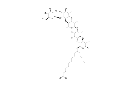 MURUCINIC_ACID;(11-S)-HYDROXYHEXADECANOIC_ACID_11-O-BETA-D-QUINOVOPYRANOSYL-(2->1)-O-ALPHA-L-RHAMNOPYRANOSYL-(4->1)-O-ALPHA-L-RHAMNO