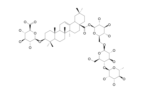 SCHEFFLERASIDE-II;3-O-BETA-GLUCURONOPYRANOSYL-OLEANOLIC-ACID-28-O-[RHAMNOPYRANOSYL-(1->4)-GLUCOPYRANOSYL-(1->6)-GLUCOPYRANOSYL]-ESTER