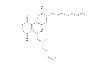 3-GERANYL-6-(2,6-DIMETHYLHEPTA-1,5-DIENYL)-2-HYDROXY-6-H-BENZO-[C]-CHROMENE-7,10-DIONE