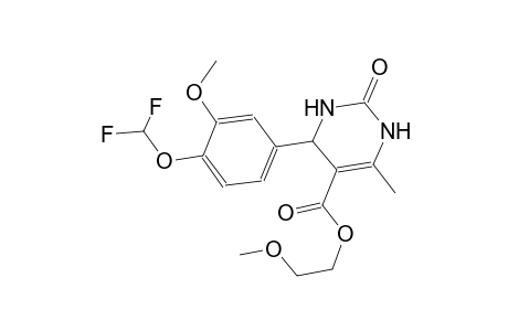 2-methoxyethyl 4-[4-(difluoromethoxy)-3-methoxyphenyl]-6-methyl-2-oxo-1,2,3,4-tetrahydro-5-pyrimidinecarboxylate