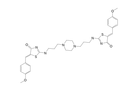 #5D;(5Z,5'Z)-2,2'-[PIPERAZINE-1,4-DIYL-BIS-(PROPANE-3,1-DIYL-IMINO)]-BIS-[5-(4-METHOXYBENZYLIDENE)-1,3-THIAZOL-4(5H)-ONE];1,4-BIS-[3-[[(5Z)-5-(4-METHOXYBENZYLI