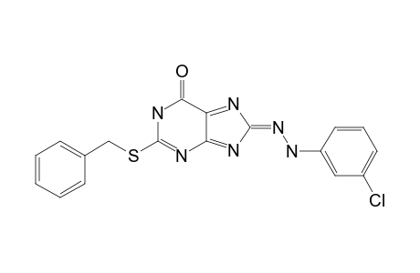 2-(BENZYLSULFANYL)-8-[(3-CHLOROPHENYL)-HYDRAZONO]-1,8-DIHYDROPURIN-6-ONE