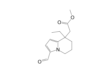 Methyl 8-ethyl-3-formyl-5,6,7,8-tetrahydroindolizin-8-acetate