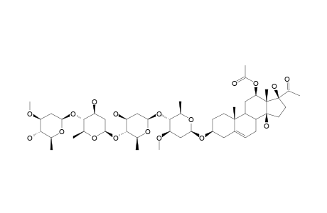 12-O-ACETYLPERGULARIN-3-O-BETA-D-OLEANDROPYRANOSYL-(1->4)-BETA-CANAROPYRANOSYL-(1->4)-BETA-CANAROPYRANOSYL-(1->4)-BETA-OLEANDROPYRANOSIDE