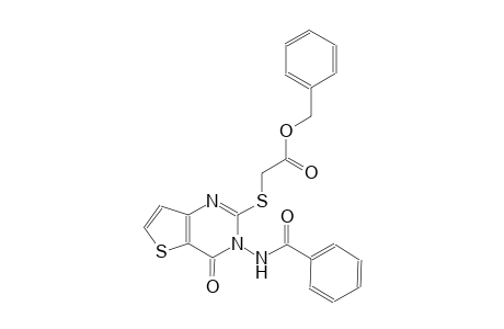 acetic acid, [[3-(benzoylamino)-3,4-dihydro-4-oxothieno[3,2-d]pyrimidin-2-yl]thio]-, phenylmethyl ester