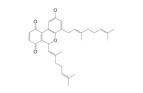 4-GERANYL-6-(2,6-DIMETHYLHEPTA-1,5-DIENYL)-2-HYDROXY-6-H-BENZO-[C]-CHROMENE-7,10-DIONE