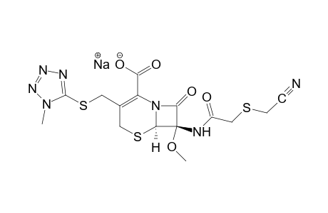 (6R,7S)-7-{2-[(cyanomethyl)thio]acetamido}-7-methoxy-3-{[(1-methyl-1H-tetrazol-5-yl)thio]methyl}-8-oxo-5-thia-1-azabicyclo[4.2.0]oct-2-ene-2-carboxylic acid, sodium salt