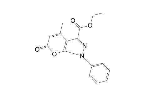 1,6-dihydro-4-methyl-6-oxo-1-phenylpyrano[2,3-c]pyrazole-3-carboxylic acid, ethyl ester