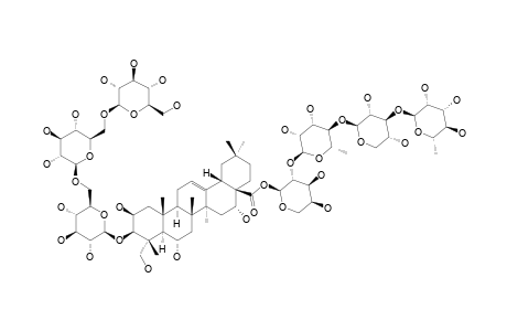 #9;3-O-[BETA-D-GLUCOPYRANOSYL-(1->6)-BETA-D-GLUCOPYRANOSYL-(1->6)-BETA-D-GLUCOPYRANOSYL]-28-O-[ALPHA-L-RHAMNOPYRANOSYL-(1->3)-BETA-D-XYLOPYRANOSYL-(1->4)-ALPHA