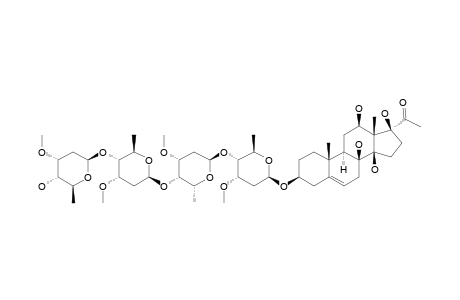 DEACYLMETAPLEXIGENIN-3-O-ALPHA-L-CYMAROPYRANOSYL-(1->4)-BETA-D-CYMAROPYRANOSYL-(1->4)-ALPHA-L-DIGINOPYRANOSYL-(1->4)-BETA-D-CYMAROPYRANOSIDE