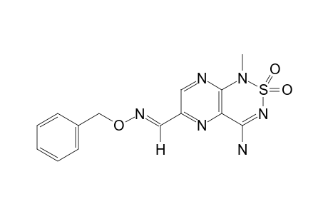 4-AMINO-1-METHYL-6-[(BENZYLOXYIMINO)-METHYL]-PYRAZINO-[2,3-C]-1,2,6-THIADIAZINE-2,2-DIOXIDE;E-ISOMER