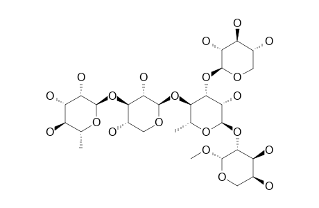 #16;METHYL-ALPHA-L-RHAMNOPYRANOSYL-(1->3)-BETA-D-XYLOPYRANOSYL-(1->4)-[BETA-D-XYLOPYRANOSYL-(1->3)]-ALPHA-L-RHAMNOPYRANOSYL-(1->2)-BETA-L-ARABINOPYRANOSIDE