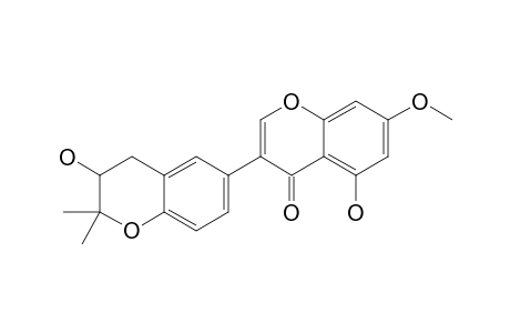 #5;5-HYDROXY-3''-HYDROXY-2'',2''-DIMETHYLDIHYDROPYRANO-[5''.6'':3'.4']-ISOFLAVONE;5-HYDROXY-7-METHOXY-(3''-,4''-DIHYDRO-3''-HYDROXY-2'',2''-DIMETHYLPYRANO-[5'',6'':3',4']