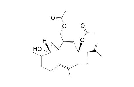 (-)-(1-R,2-S,7-R,3-E,8-Z,11-E)-2,18-DIACETOXYCEMBRA-3,8,11,15-(17)-TETRAEN-7-OL