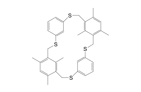 2,10,16,24-Tetrathiapentacyclo[23.3.1.1(4,8).1(11,15).1(18,22)]dotriaconta- 1(29),4,6,8(32),11,13,15(31),18,20,22(30),25,27-dodecaene, 5,7,19,21,30,32-hexamethyl-