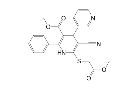 5-cyano-6-[(2-keto-2-methoxy-ethyl)thio]-2-phenyl-4-(3-pyridyl)-1,4-dihydropyridine-3-carboxylic acid ethyl ester