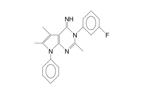 3,7-Dihydro-3-(3-fluoro-phenyl)-7-phenyl-2,5,6-trimethyl-4H-pyrrolo(2,3-D)pyrimidin-4-imine