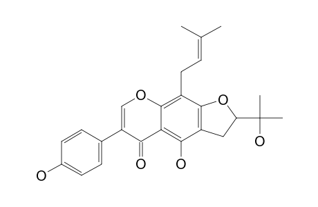 SENEGALSIN;5,4'-DIHYDROXY-8-(GAMMA,GAMMA-DIMETHYLALLYL)-[5''-(HYDROXYISOPROPYL)-DIHYDROFURANO-(2'',3'':6,7)-ISOFLAVONE