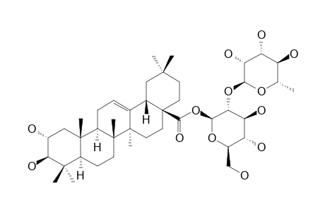 ASTERYUNNANOSIDE-C;2-ALPHA,3-BETA-DIHYDROXY-OLEAN-12-EN-28-OIC-ACID-28-O-ALPHA-L-RHAMNOPYRANOSYL-(1->2)-BETA-D-GLUCOPYRANOSIDE