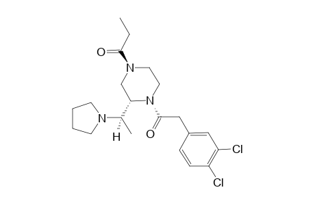 (-)-1-[(R)-4-[2-(3,4-DICHLOROPHENYL)-ACETYL]-3-[(R)-1-(PYRROLIDIN-1-YL)-ETHYL]-PIPERAZIN-1-YL]-PROPAN-1-ONE;MAJOR-ROTAMER