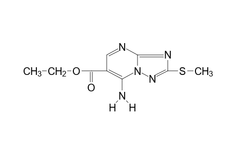 7-amino-2-(methylthio)-s-triazolo[1,5-a]pyrimidine-6-carboxylic acid, ethyl ester