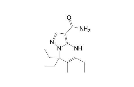 3-Carboxamido-4,7-dihydro-5,7,7-triethyl-6-methylpyrazolo[1,5-a]pyrimidine