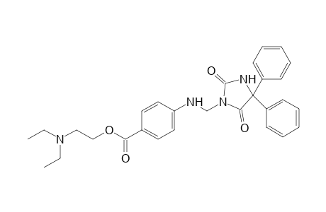 p-{[(2,5-dioxo-4,4-diphenyl-1-imidazolidinyl)methyl]amino}benzoic acid, 2-(diethylamino)ethyl ester