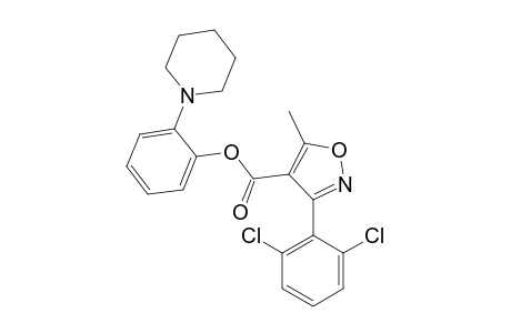 3-(2,6-dichlorophenyl)-5-methyl-4-isoxazolecarboxylic acid, o-piperidinophenyl ester