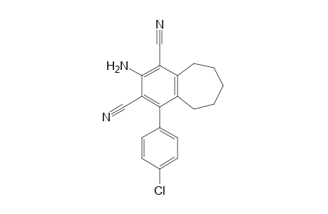 2-amino-4-(p-chlorophenyl)-6,7,8,9-tetrahydro-5H-benzocycloheptene-1,3-dicarbonitrile