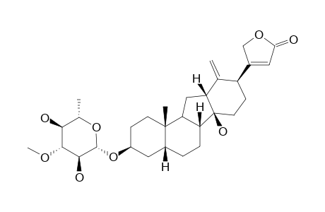 THEVETIOSIDE-A;3-BETA,14-DIHYDROXY-14-(13->12)-ABEO-5-BETA,12-BETA,14-BETA-CARDA-13(18),20(22)-DIENOLIDE-3-ALPHA-L-THEVETOPYRANOSIDE