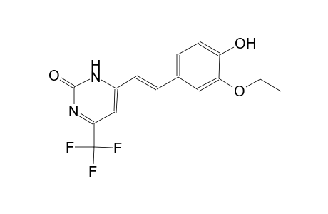 4-[(E)-2-(3-ethoxy-4-hydroxyphenyl)ethenyl]-6-(trifluoromethyl)-2(3H)-pyrimidinone