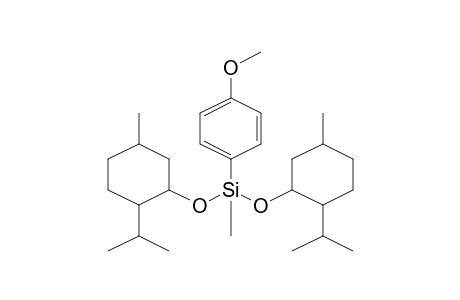 SILANE, (4-METHOXYPHENYL)METHYLBIS[[5-METHYL-2-(1-METHYLETHYL)CYCLOHEXYL]OXY]-, [1alpha(1R*,2S*,5R*),2beta,5alpha]-