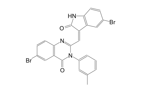 6-bromo-2-[(Z)-(5-bromo-2-oxo-1,2-dihydro-3H-indol-3-ylidene)methyl]-3-(3-methylphenyl)-4(3H)-quinazolinone