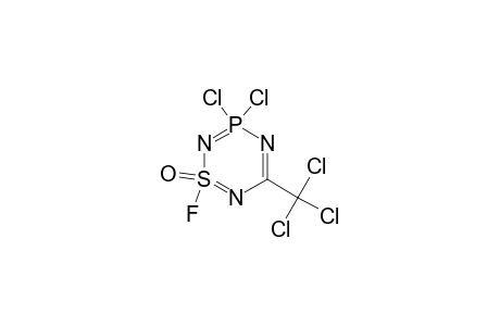 1H-1,2,4,6,3-Thiatriazaphosphorine, 3,3-dichloro-1-fluoro-3,3-dihydro-5-(trichloromethyl)-, 1-oxide