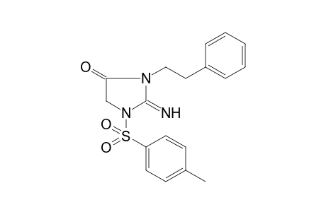 2-imino-1-[(4-methylphenyl)sulfonyl]-3-(2-phenylethyl)-4-imidazolidinone