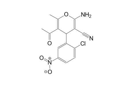 5-acetyl-2-amino-4-(2-chloro-5-nitrophenyl)-6-methyl-4H-pyran-3-carbonitrile