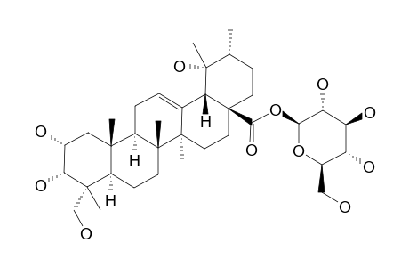 2-ALPHA,3-ALPHA,19-ALPHA,23-TETRAHYDROXY-OLEANOLIC-ACID-28-O-BETA-D-GLUCOPYRANOSIDE