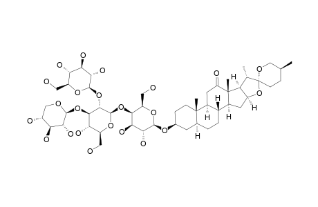 CHLOROMALOSIDE_A;NEOHECOGENIN_3-O-BETA-D-GLUCOPYRANOSYL-(1->2)-[BETA-D-XYLOPYRANOSYL-(1->3)]-BETA-D-GLUCOPYRANOSYL-(1->4)-BETA-D-GALAC