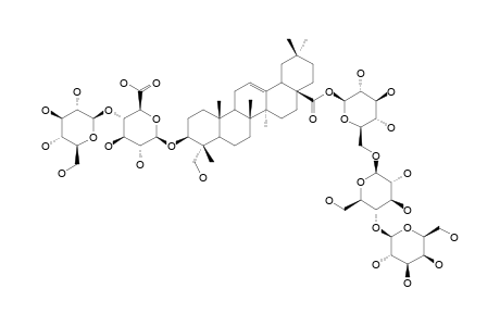 LADYGINOSIDE-D;3-O-BETA-[GLUCOPYRANOSYL-(1->4)-GLUCURONOPYRANOSYL]-HEDERAGENIN-28-O-[GALACTOPYRANOSYL-(1->4)-GLUCOPYRANOSYL-(1->6)-GLUCOPYRANOSYL]