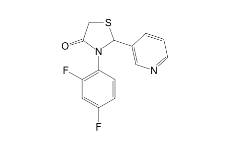 3-(2,4-difluorophenyl)-2-(3-pyridyl)-4-thiazolidinone