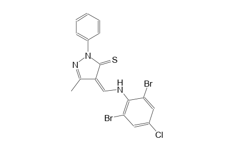 (4Z)-4-[(2,6-dibromo-4-chloroanilino)methylene]-5-methyl-2-phenyl-2,4-dihydro-3H-pyrazole-3-thione