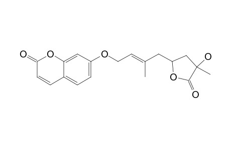 EXCAVATIN-I;7-[(2E)-4-(2,3,4,5-TETRAHYDRO-3-HYDROXY-3-METHYL-2-OXO-5-FURANYL)-3-METHYLBUT-2-ENYLOXY]-COUMARIN