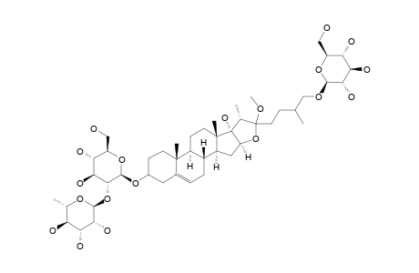 26-O-BETA-D-GLUCOPYRANOSYL-17-ALPHA-HYDROXY-22-O-METHYLFUROST-5-EN-3-O-RHAMNOPYRANOSYL-(1->2)-GLUCOPYRANOSIDE