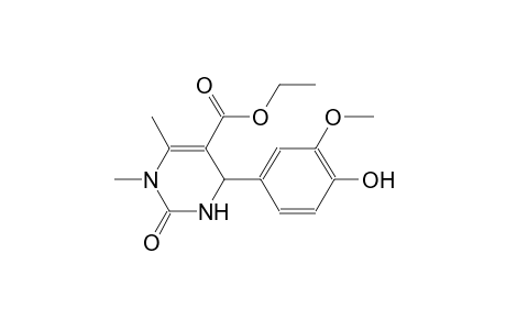 Ethyl 4-(4-hydroxy-3-methoxyphenyl)-1,6-dimethyl-2-oxo-1,2,3,4-tetrahydro-5-pyrimidinecarboxylate