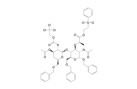 #22A;BENZYL-O-[3-O-ACETYL-6-O-BENZYL-2,4-DIDEOXY-2-(2,2,2-TRICHLOROETHOXYCARBONYLAMINO)-BETA-D-XYLOPYRANOSYL]-(1->4)-2-ACETYLAMINO-6-BENZYL-2-DEOXY-3-O-