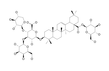 ARALOSIDE-C;3-O-BETA-[GALACTOPYRANOSYL-(1->3)-[XYLOPYRANOSYL-(1->4)]-GLUCURONOPYRANOSYL]-OLEANOLIC-ACID-28-O-GLUCOPYRANOSYLESTER